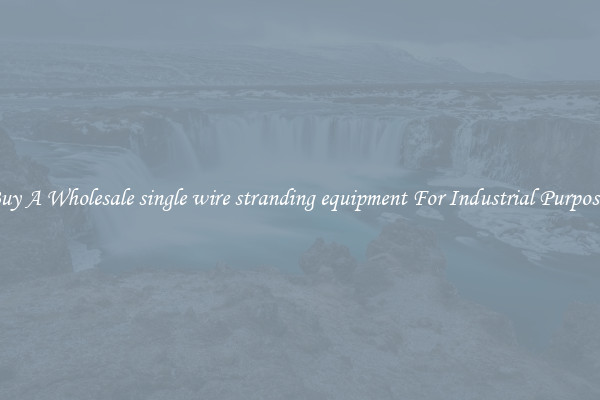 Buy A Wholesale single wire stranding equipment For Industrial Purposes