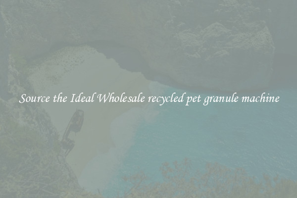 Source the Ideal Wholesale recycled pet granule machine
