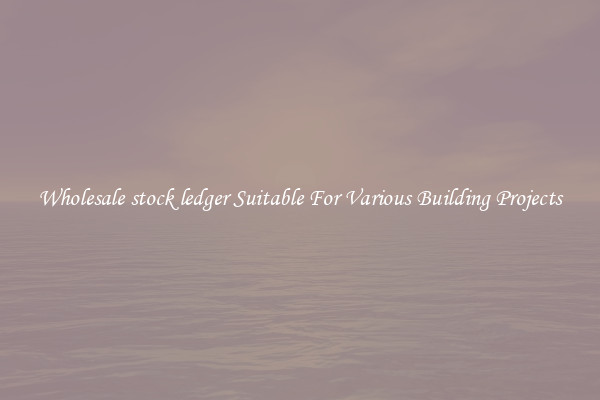Wholesale stock ledger Suitable For Various Building Projects