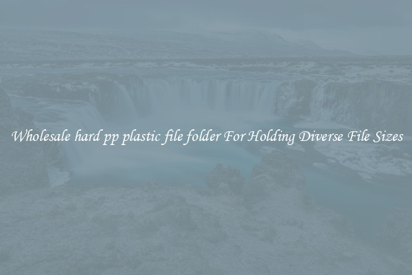 Wholesale hard pp plastic file folder For Holding Diverse File Sizes