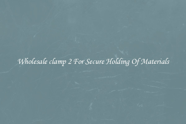 Wholesale clamp 2 For Secure Holding Of Materials
