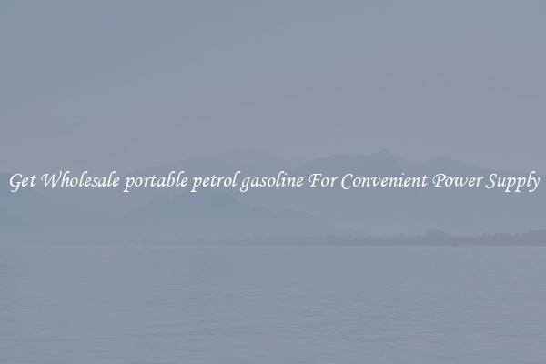 Get Wholesale portable petrol gasoline For Convenient Power Supply