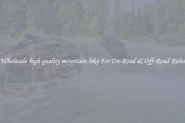 Wholesale high quality mountain bike For On-Road & Off-Road Rides