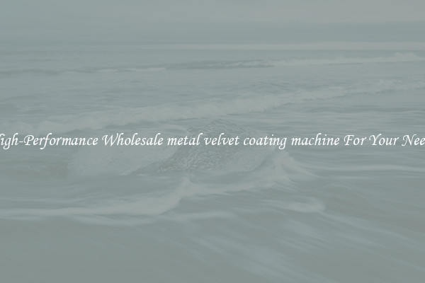  High-Performance Wholesale metal velvet coating machine For Your Needs 